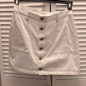 White mini skirt